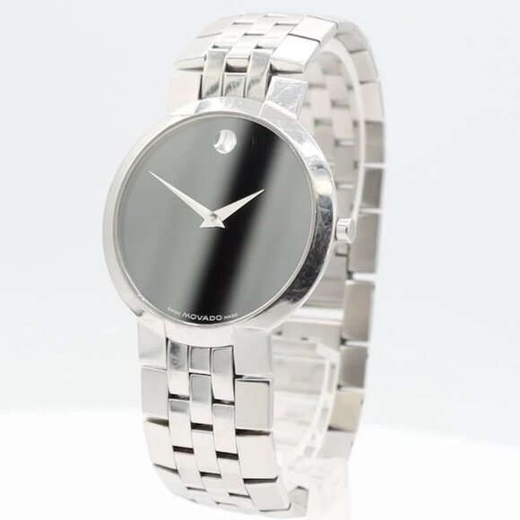 Vintage Movado 84 45 1891 Museum Black Men's Quartz